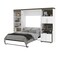 Bestar Orion 118W Full Murphy Bed with Shelving and Fold-Out Desk (119W), White & Walnut Grey 116866-000017 - alternate 7